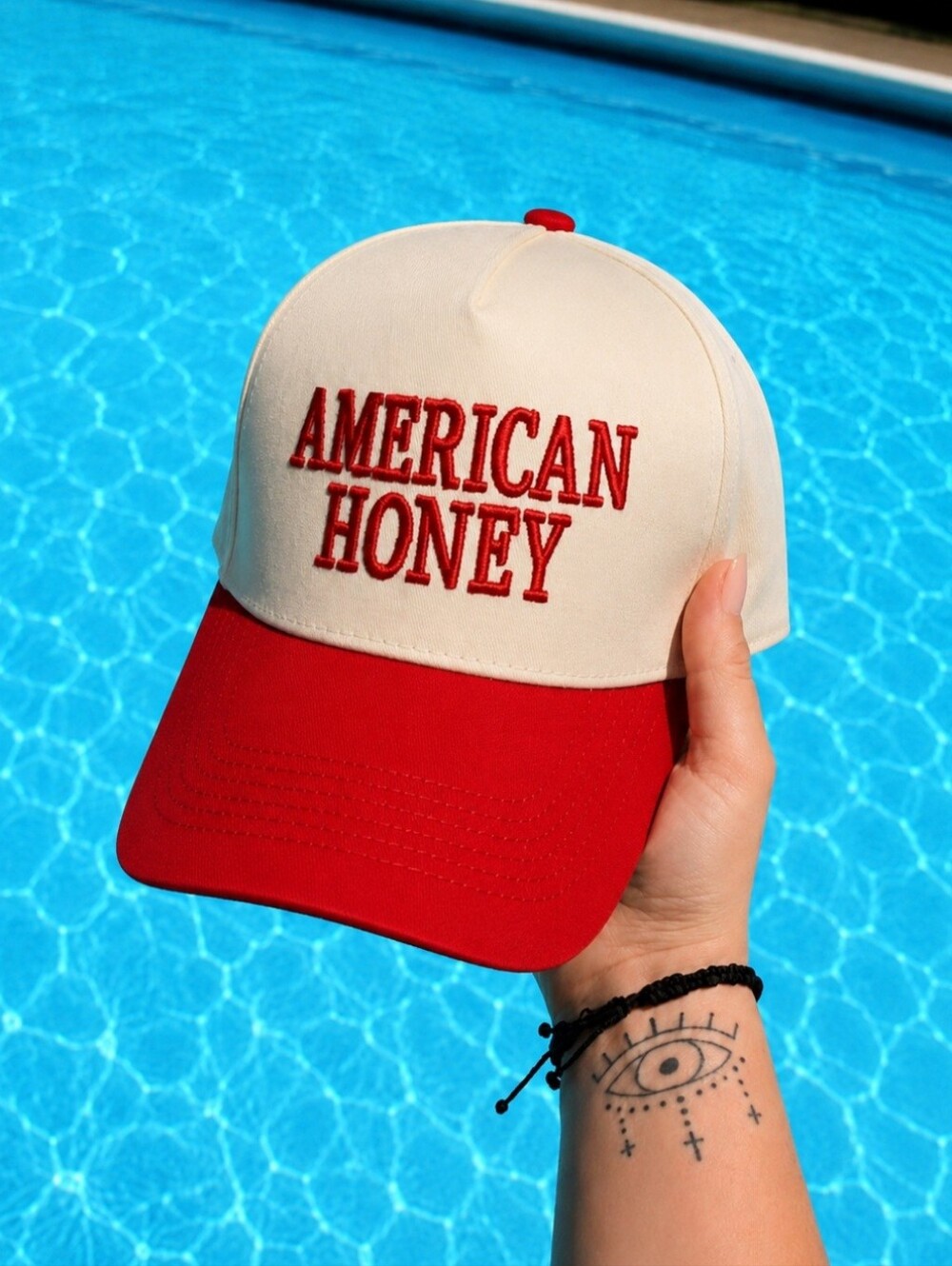 American Honey Trucker Hat | Adjustable Snapback Cap - Cherry Honey